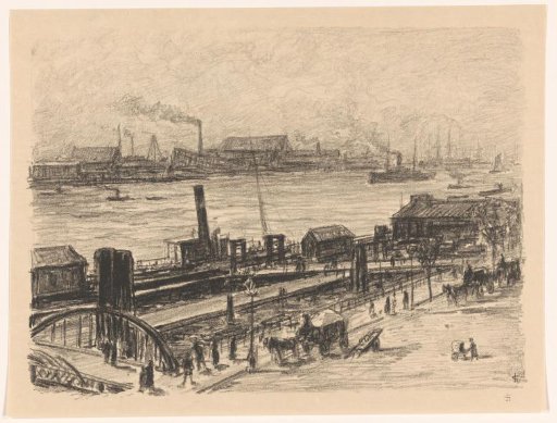 View of the St. Pauli Landing Bridges in Hamburg