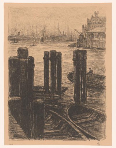 Piling in the harbour of Hamburg