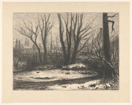 Snow-covered garden at Deventer