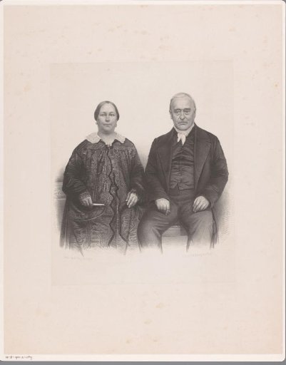 Double portrait of an elderly married couple