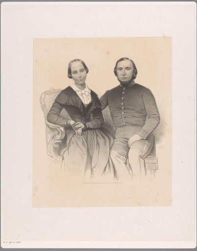 Portraits of a resident in the Dutch East Indies with his wife
