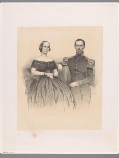 Double portrait of an officer with his wife