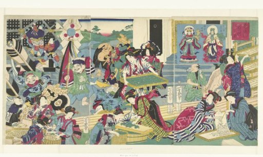 The Seven Lucky Gods during the Rearing of Silkworms