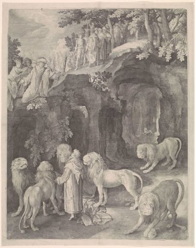 King Darius Finds Daniel Unharmed in the Lions' Den