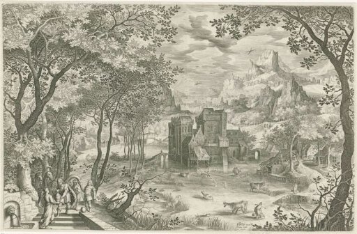 Landscape with Eliezer and Rebekah at the water spring