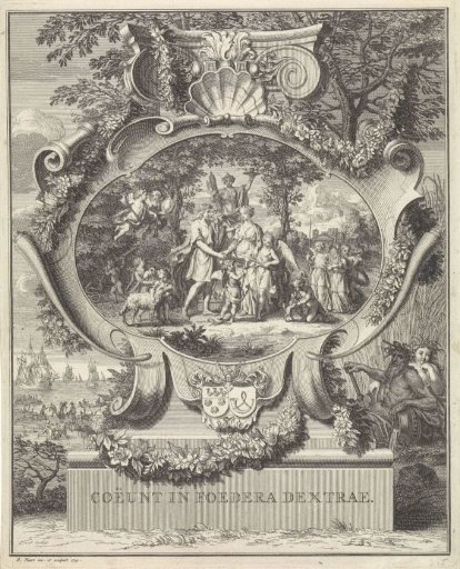 Allegorical representation on the occasion of the marriage of Jacob Alewijn Ghijzen and Perina Vorsterman