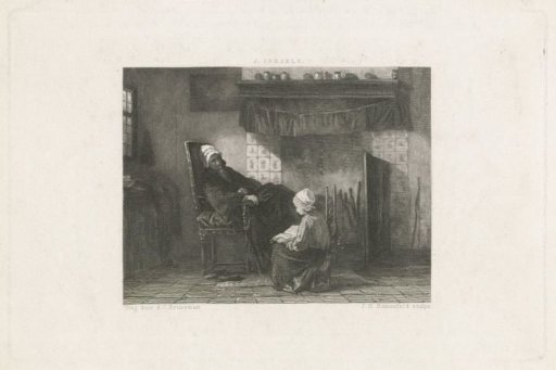 Old Woman Before a Fireplace