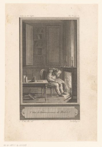 Bear Reading by a Fireplace