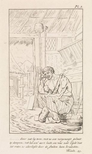Smoking Man with a Club in a Stable