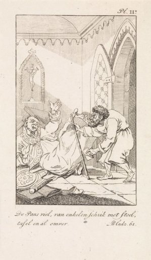 Falling cleric and a man with a letter