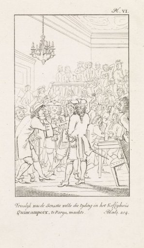 Man with a Pamphlet in an Interior with Many Gentlemen