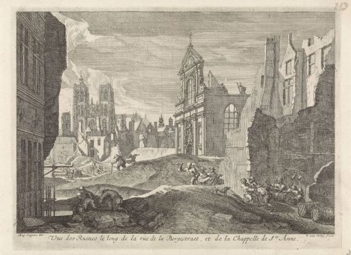 Ruins in the Bergstraat in Brussels, 1695