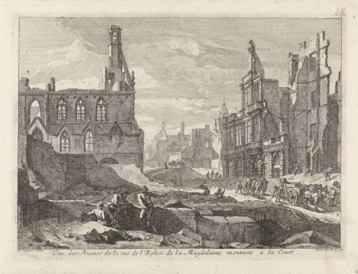 Ruins in the Magdalenasteenweg in Brussels, 1695