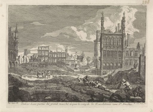 Ruins on the Grand Place in Brussels, 1695