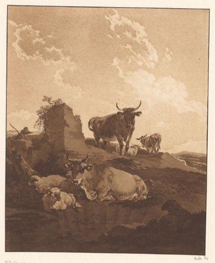Ruined landscape with cattle