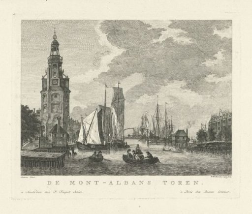 View of the Montelbaanstoren in Amsterdam