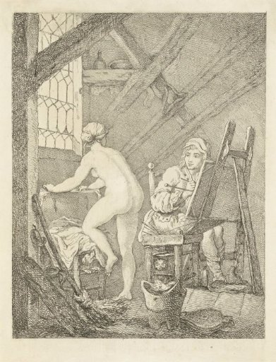Artist Painting from a Nude Model