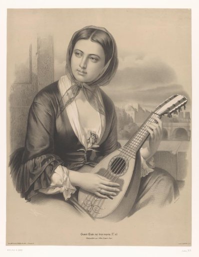 Woman playing a mandolin