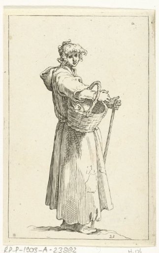 Young peasant with a basket