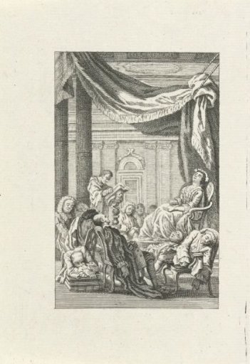 Sleeping figures under a canopy