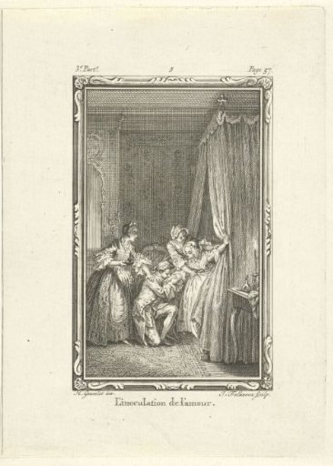 Kneeling man at the bedside of his beloved
