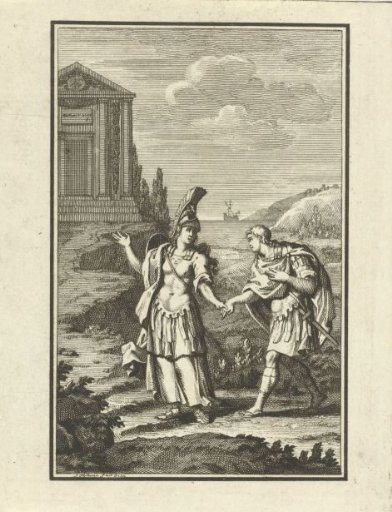 Minerva and Telemachus before a temple