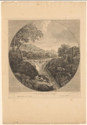 Two figures sit on a rock and look at a waterfall