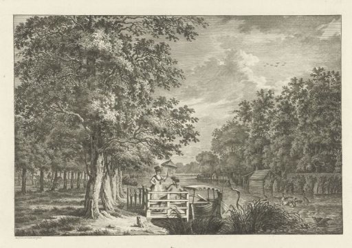 Landscape with a couple on the bank of the Gein