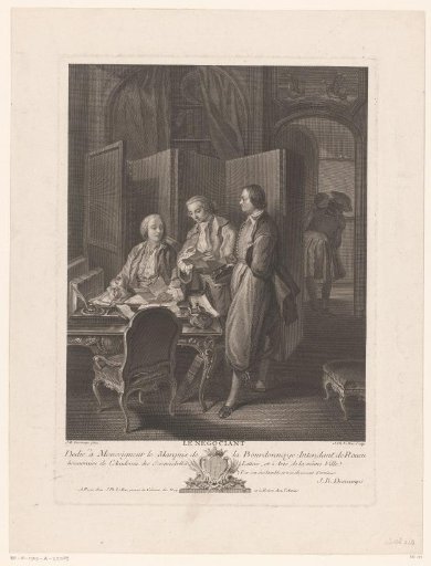 Louis XV, Seated at a Desk, in Consultation with Two Men