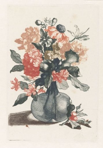 Five Prints of Flowers in Glass Vases