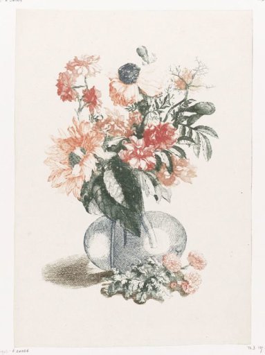 Glass Vase with Various Flowers and a Sunflower