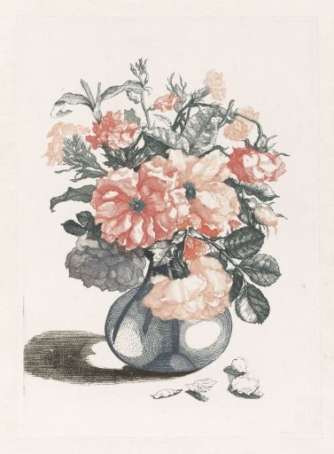 Five Prints of Flowers in Glass Vases