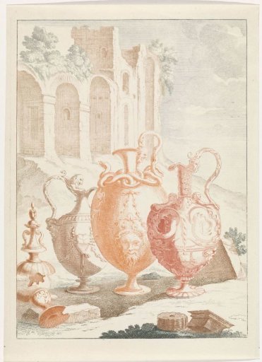 Landscape with Ruin and Three Vases