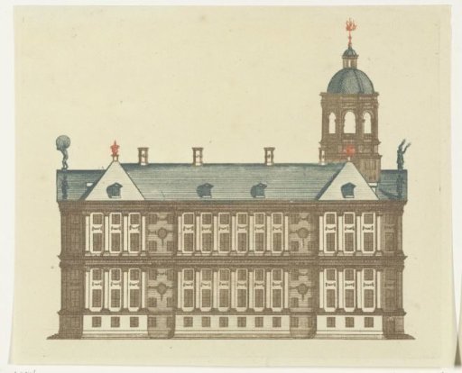 Side elevation of the Town Hall in Amsterdam