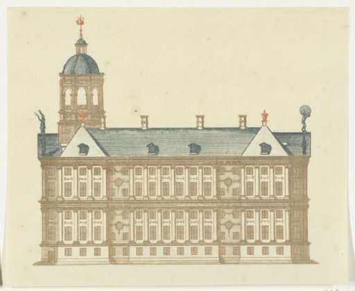 Side elevation of the Town Hall in Amsterdam