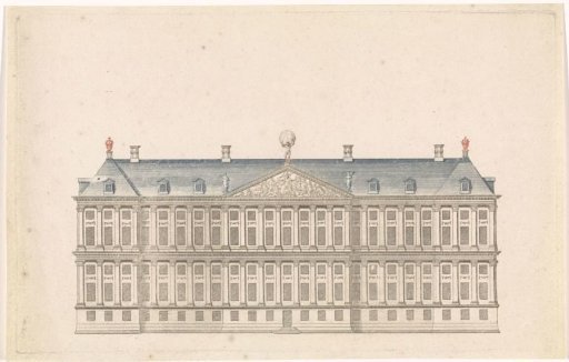 Rear view of the Town Hall of Amsterdam