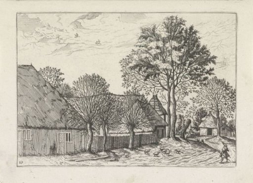Farmhouses along a road