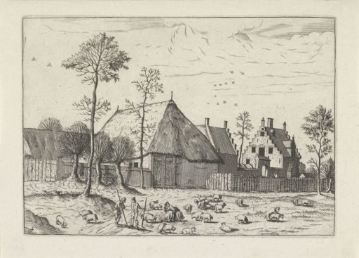 Barn and house with stepped gable