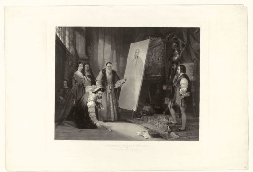 "Imperial homage to art". Charles V picks up a brush for Titian. After William Fisk