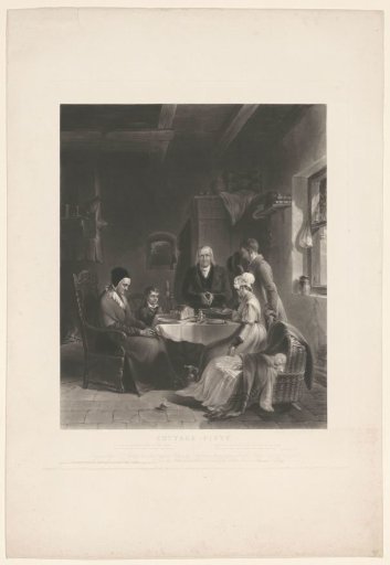 Family praying before a meal