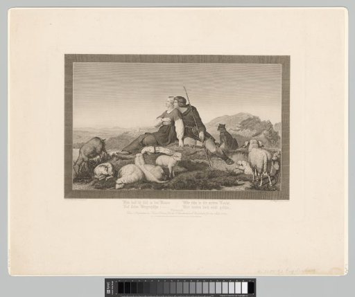 Shepherd and shepherdess on a hill