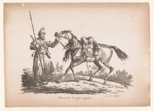 Cossack beside his horse