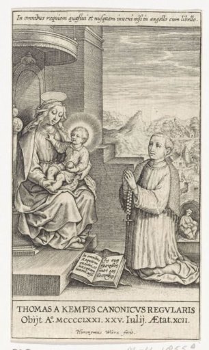 Thomas à Kempis kneeling before Mary with the Christ Child