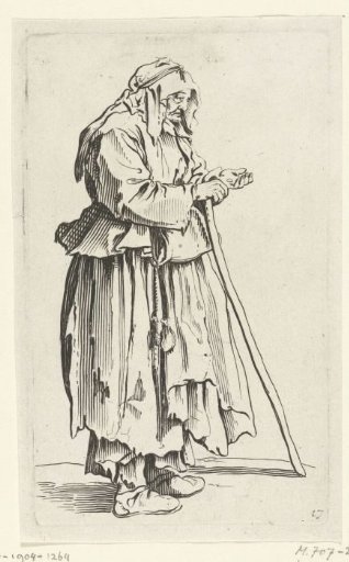 Female beggar holding out her hand