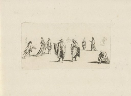 Study sheet with sitting and standing figures