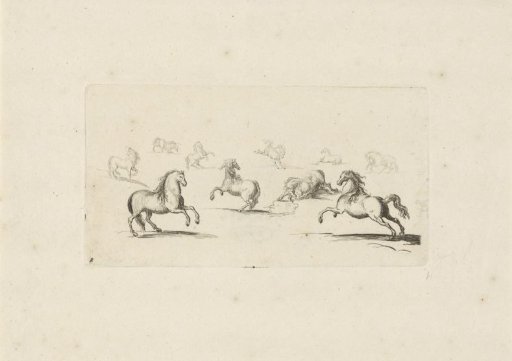 Study sheet with horses in various poses