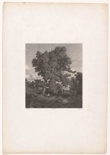 Landscape with fisherman under an oak