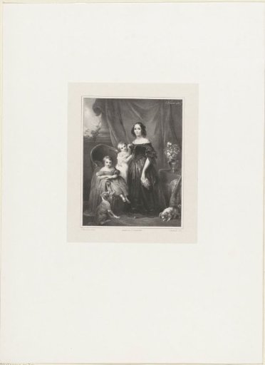 Portrait of Sophie of Württemberg, William, Prince of the Netherlands, and Maurice, Prince of the Netherlands