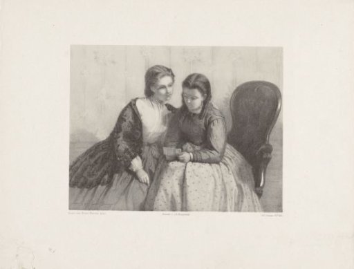 Two girls reading letters