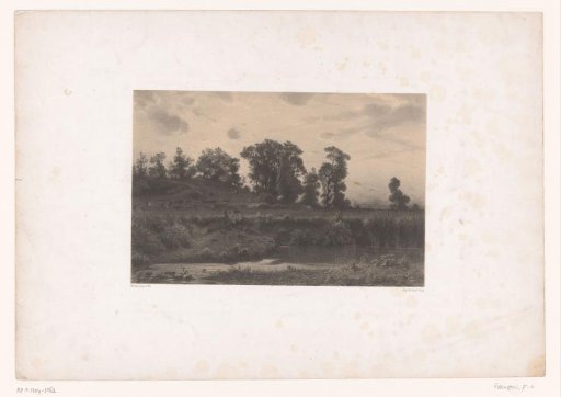 Shepherd with Flock at a Riverbank